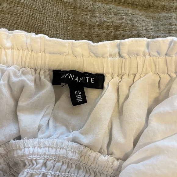 Dynamite White Ruffled Crop Top - Picture 4 of 6